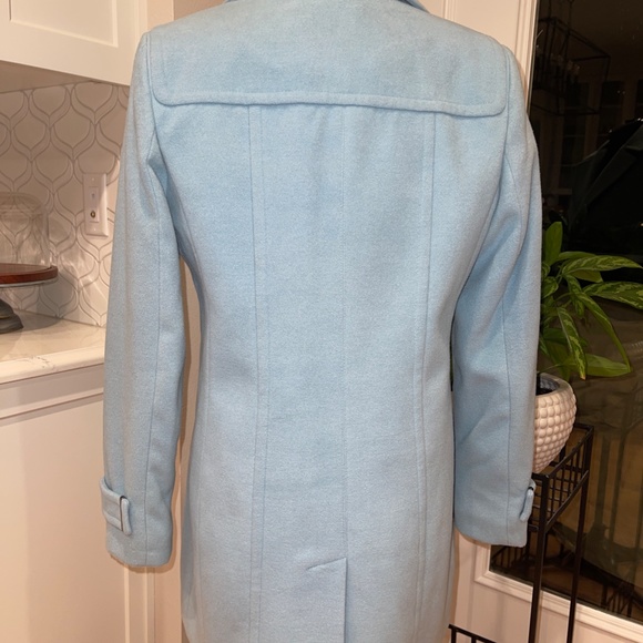 Gorgeous Calvin Klein Ice Blue Single Breasted Long Coat Medium Winter Classic - Picture 2 of 10